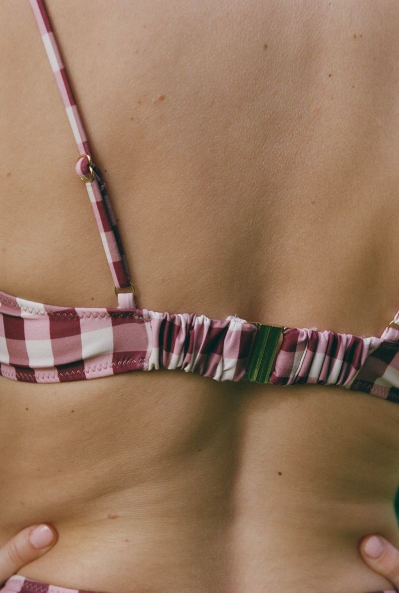Mona underwired top - pink gingham