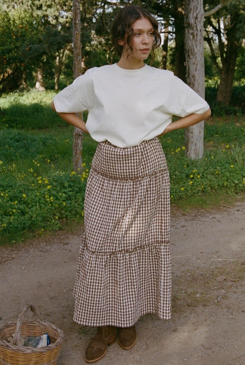 Jupe Moira - Vichy Marron