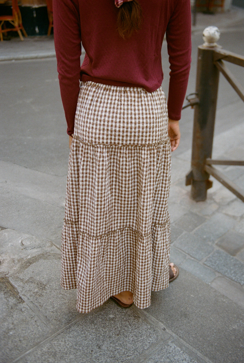 Jupe Moira - Vichy Marron