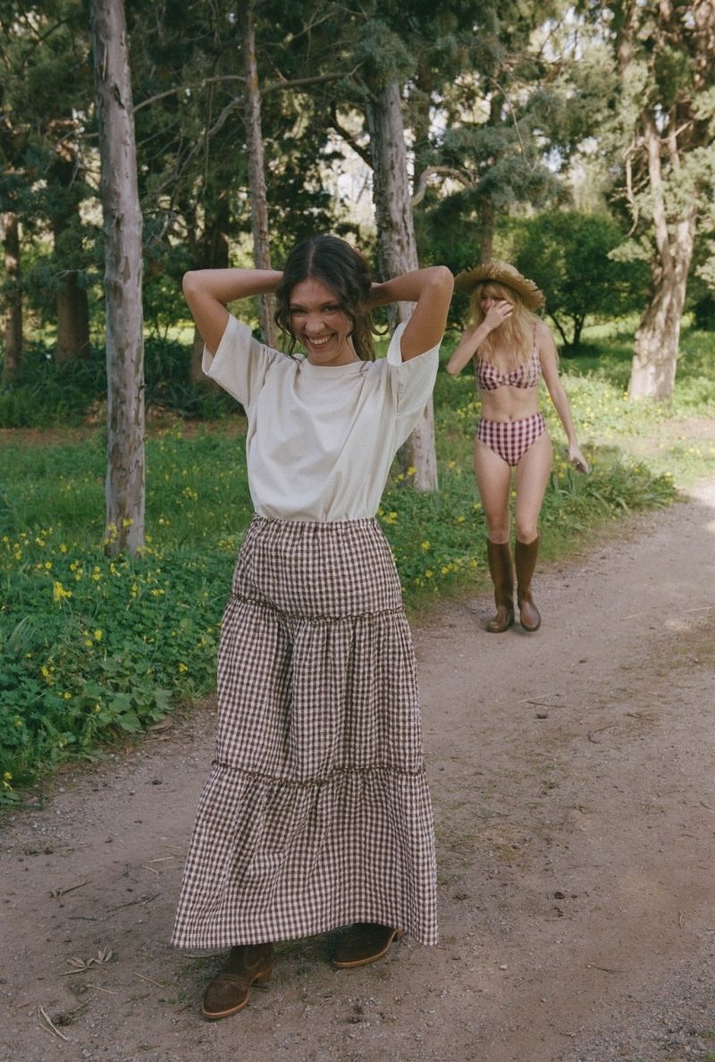 Jupe Moira - Vichy Marron