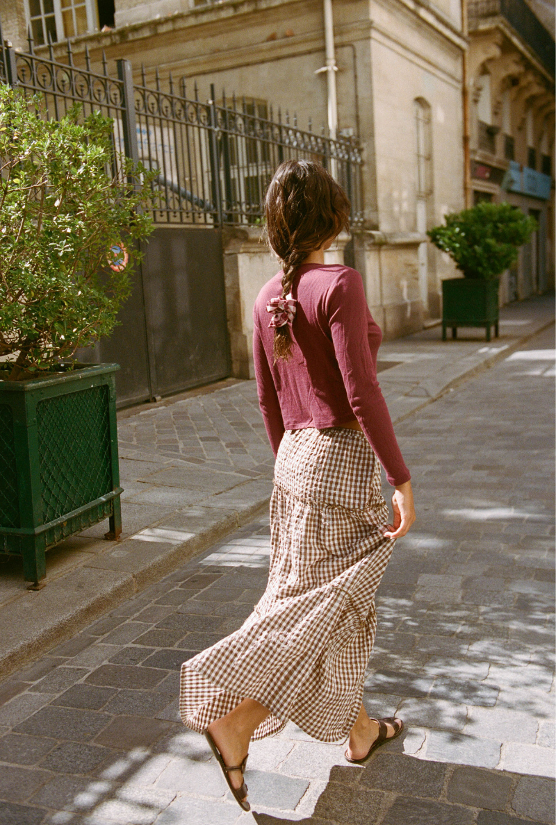 Moira Skirt - Brown Vichy