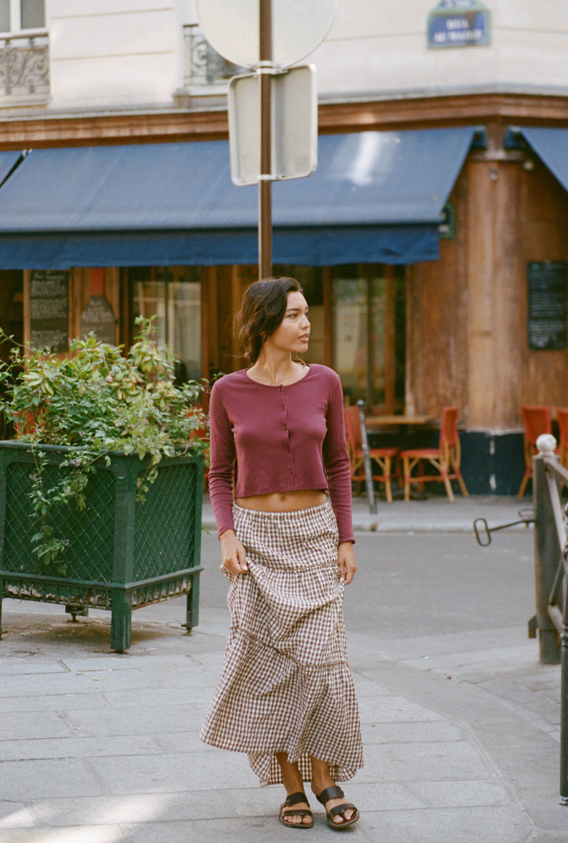 Moira Skirt - Brown Vichy