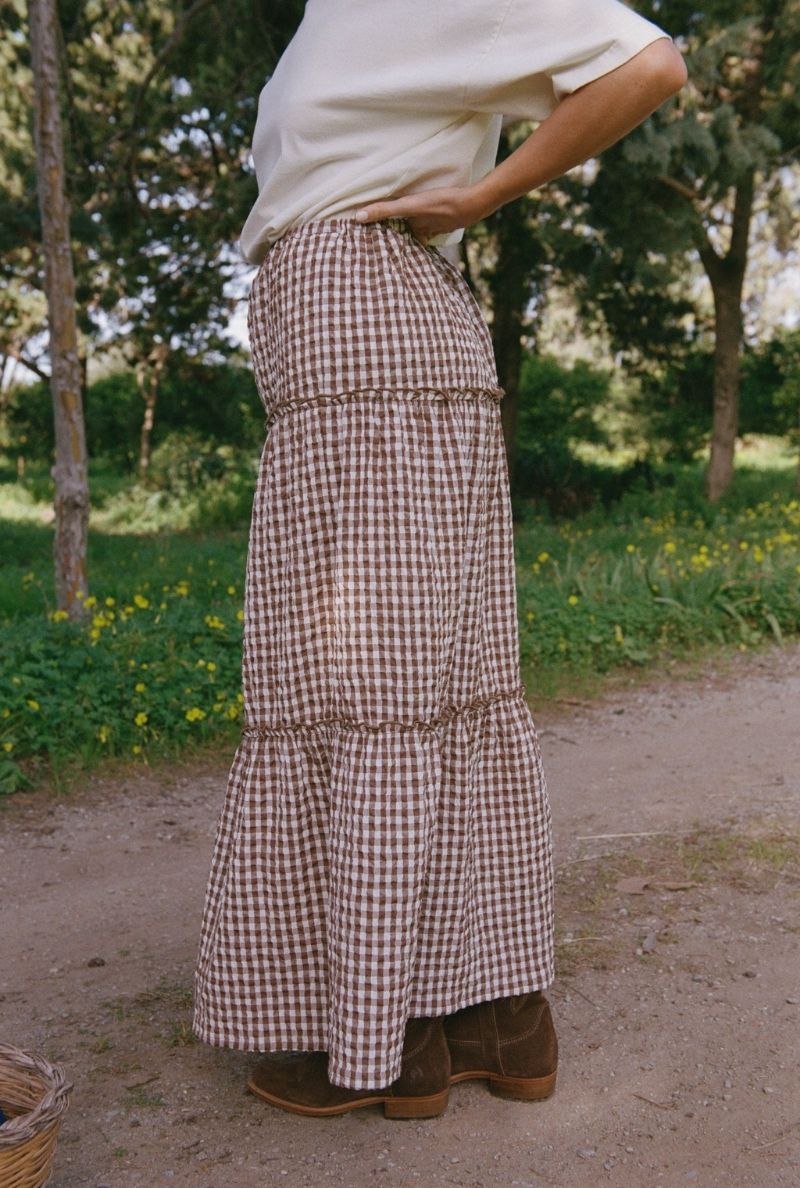 Jupe Moira - Vichy Marron