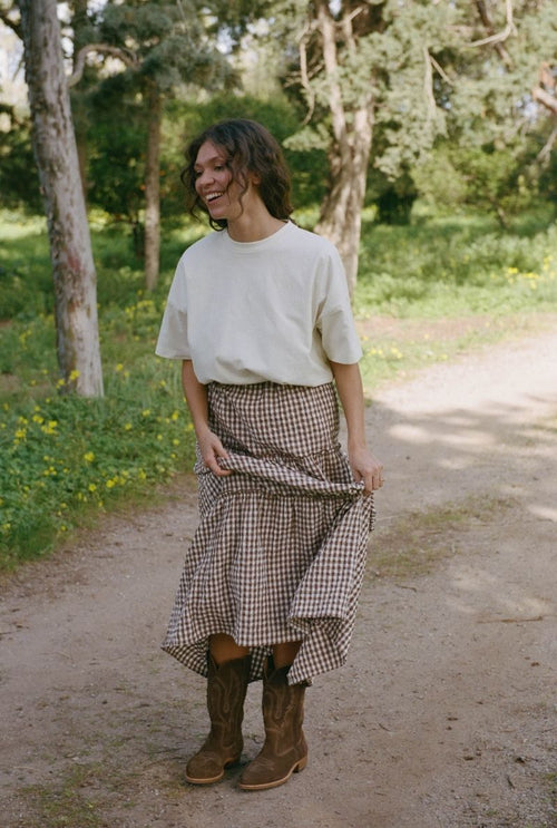 Jupe Moira - Vichy Marron