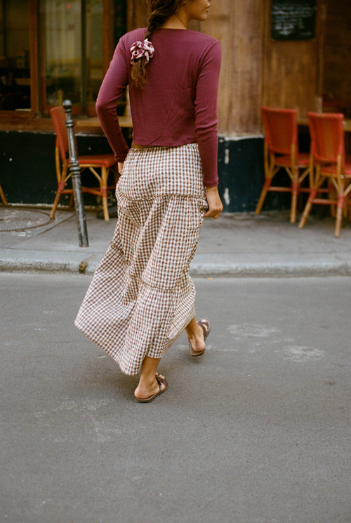 Moira Skirt - Brown Vichy