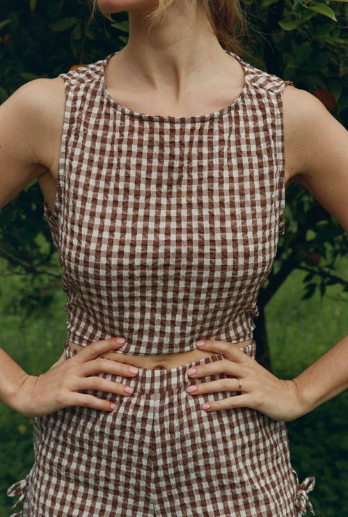 Top Hallie - Vichy Marron