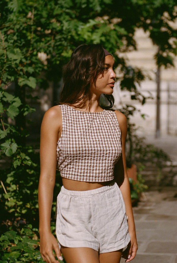 Top Hallie - Vichy Marron
