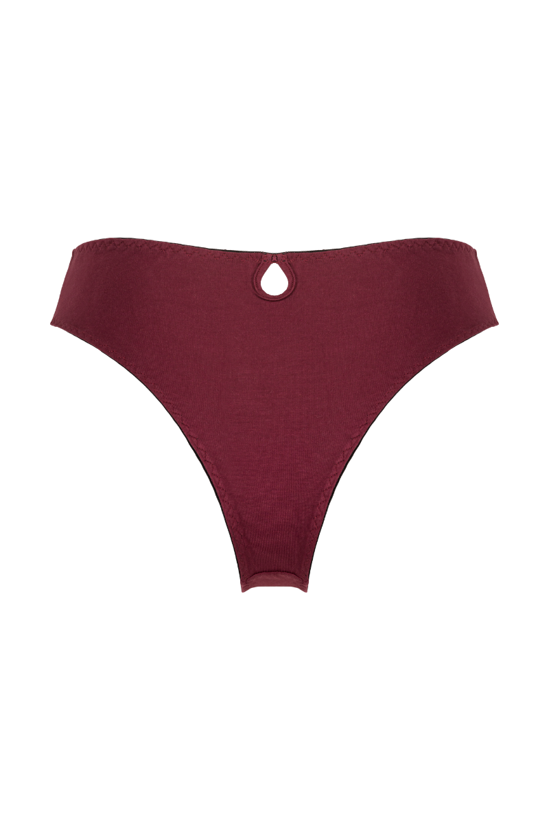Culotte taille haute Intemporelle bordeaux