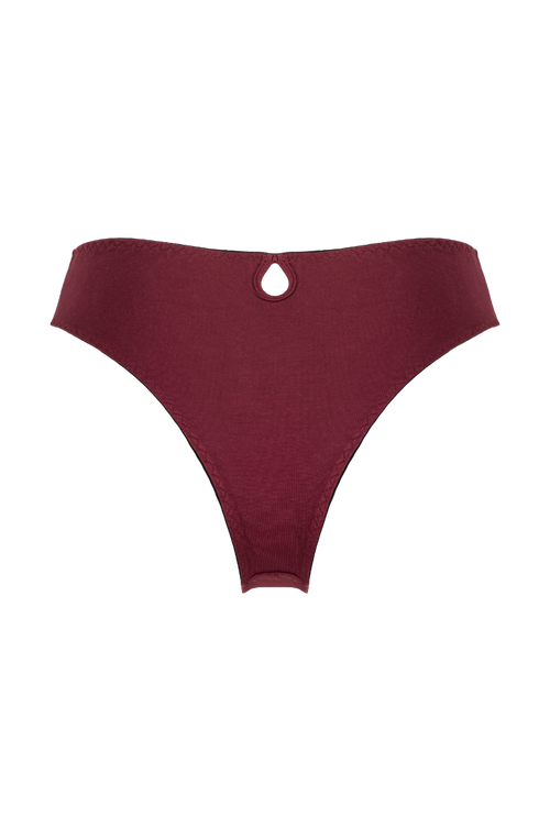 Culotte taille haute Intemporelle bordeaux