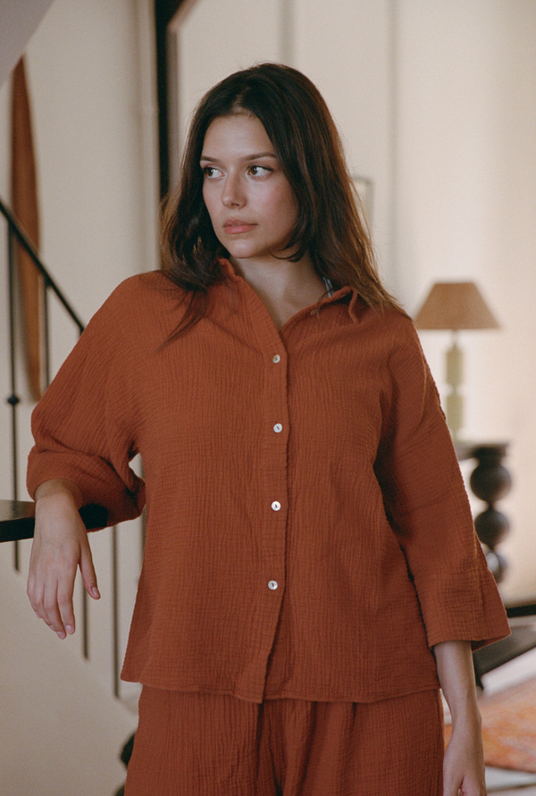 Mimosa Shirt - Terracotta