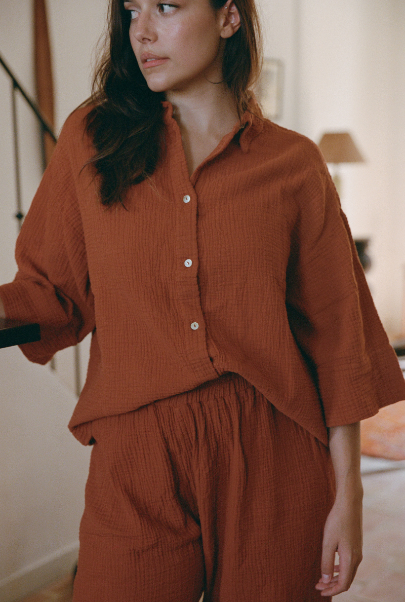 Mimosa Shirt - Terracotta