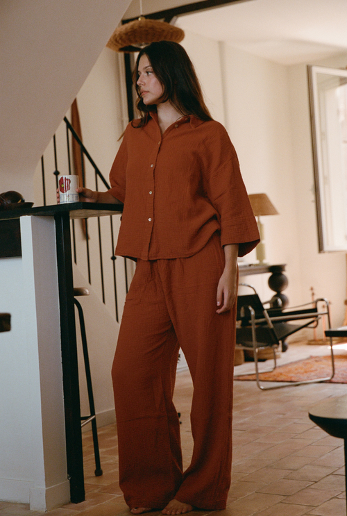 Mimosa Shirt - Terracotta