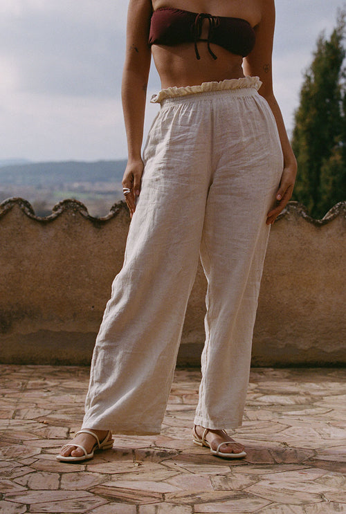 Camille linen pants - Ecru