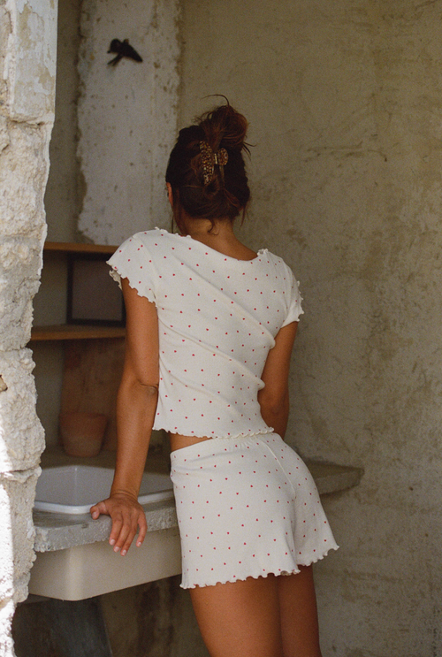 Loulou Shorts - Heart Print