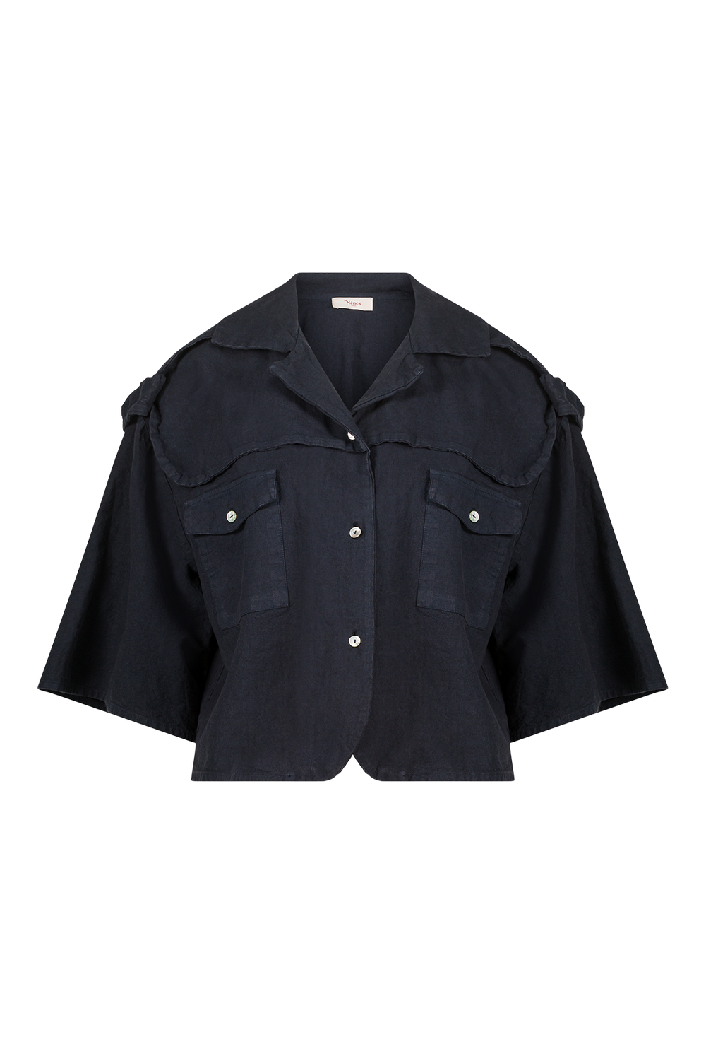 Blouse nylon bleu marine sale