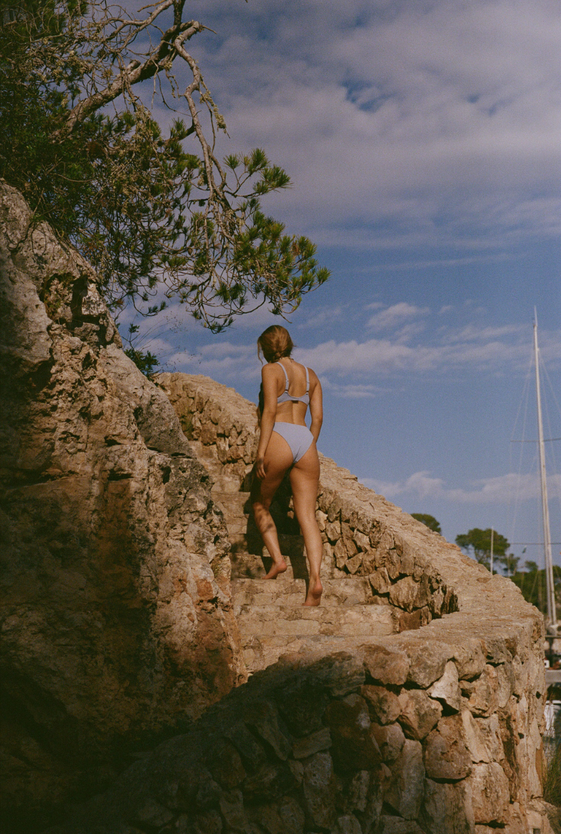 Bas de maillot culotte Grace - Bleu lavande