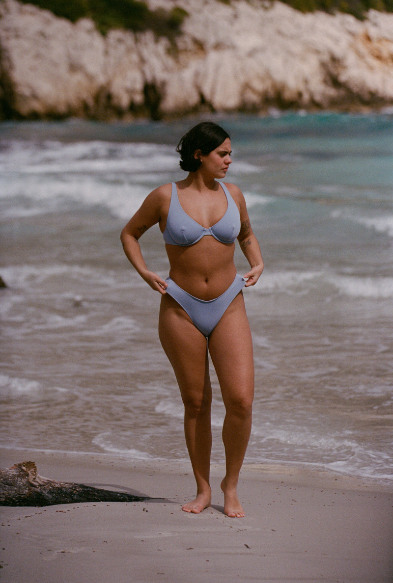 Haut de maillot armaturé Marilou - Bleu lavande