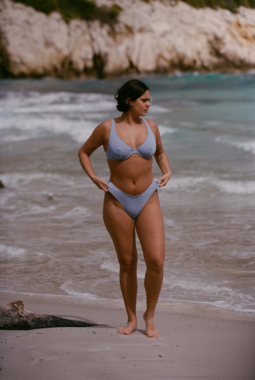 Haut de maillot armaturé Marilou - Bleu lavande