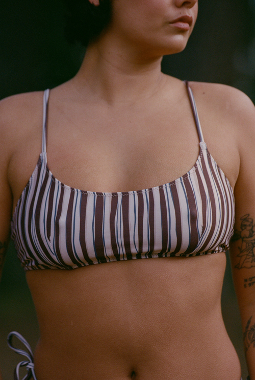 Haut de maillot brassière Leslie - Rayures