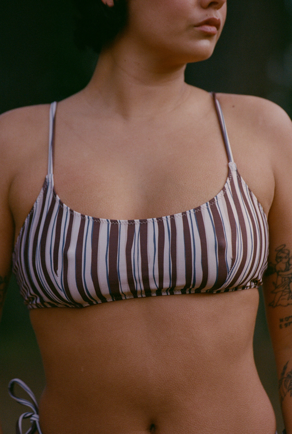 Haut de maillot brassière Leslie - Rayures