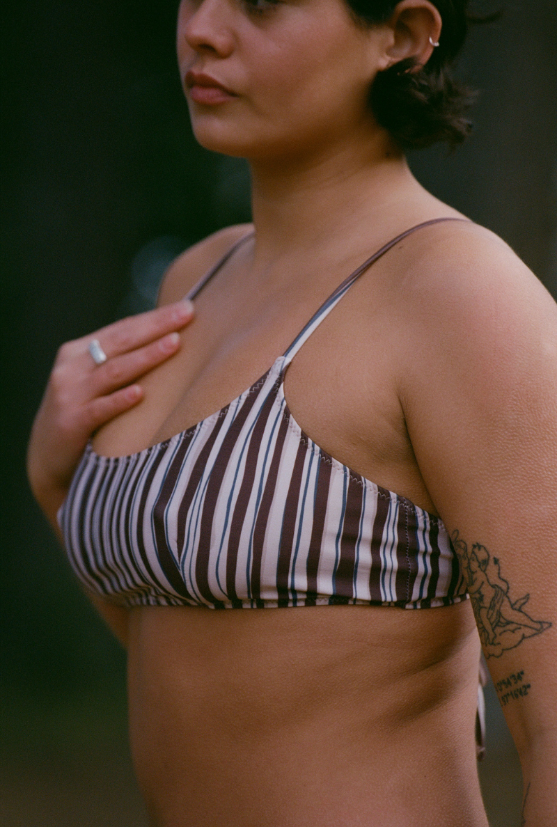 Haut de maillot brassière Leslie - Rayures