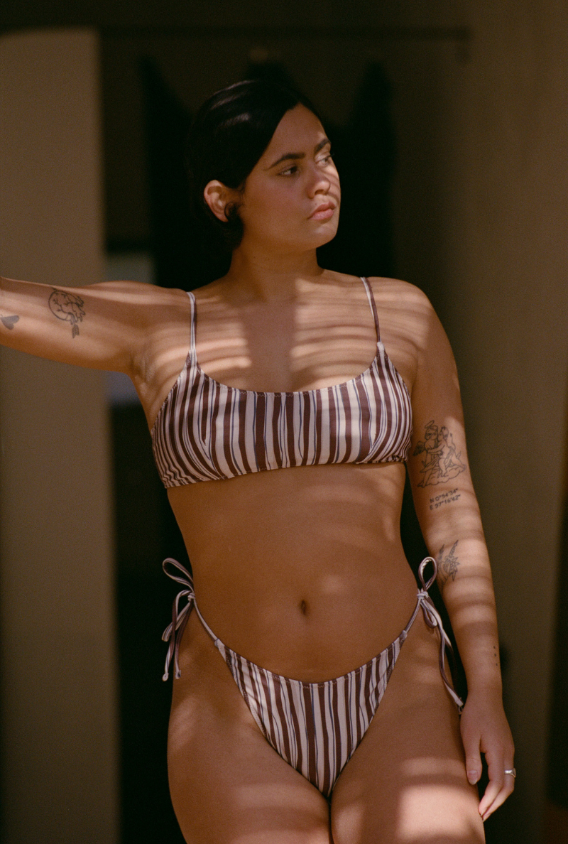 Haut de maillot brassière Leslie - Rayures