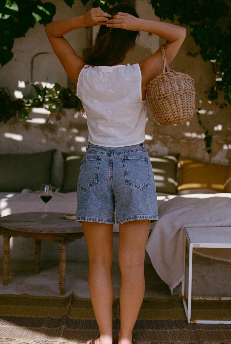 Ambre Denim Shorts - Blue