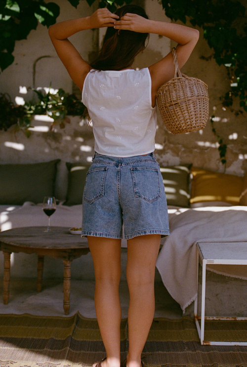 Ambre Denim Shorts - Blue