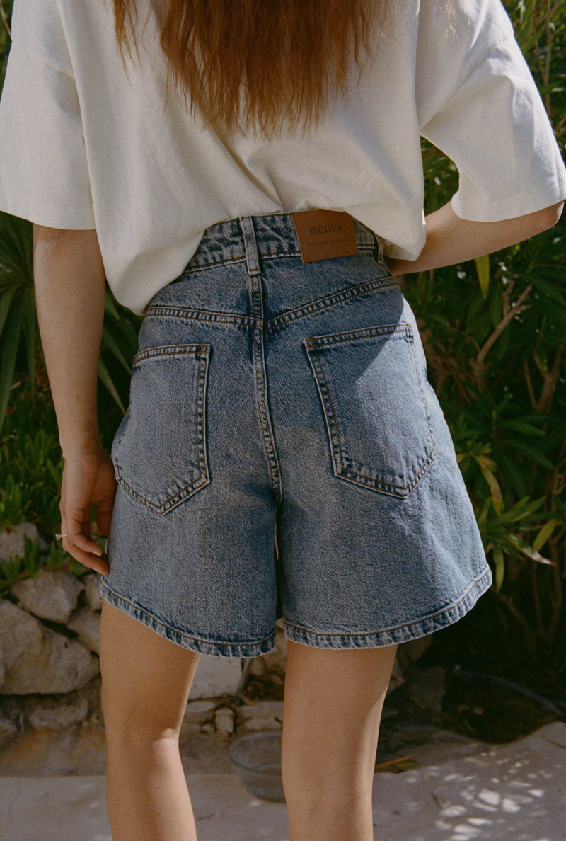 Short en Jean Ambre - Bleu