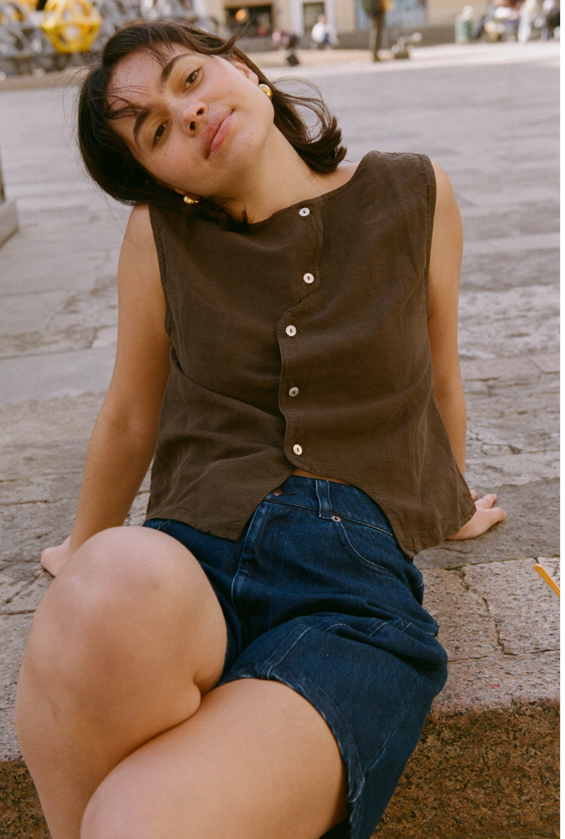 Top Aliénor - Marron