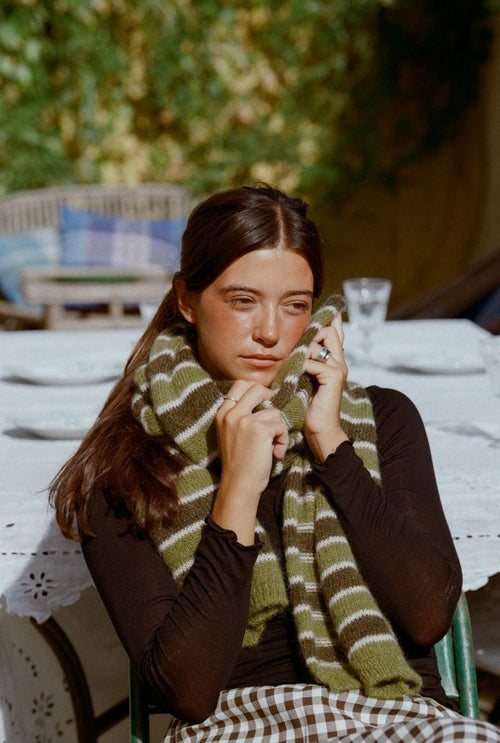Clémence Scarf – Khaki Stripes