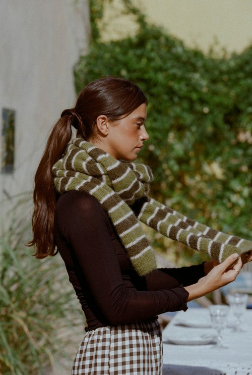Clémence Scarf – Khaki Stripes