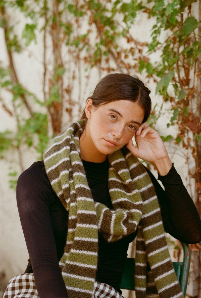 Clémence Scarf – Khaki Stripes