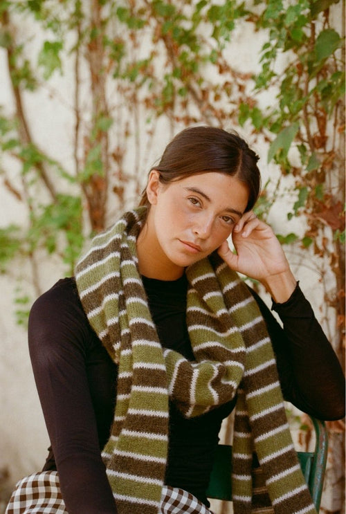 Clémence Scarf – Khaki Stripes