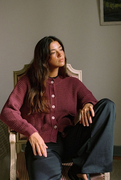 Cardigan Amandine - Prune