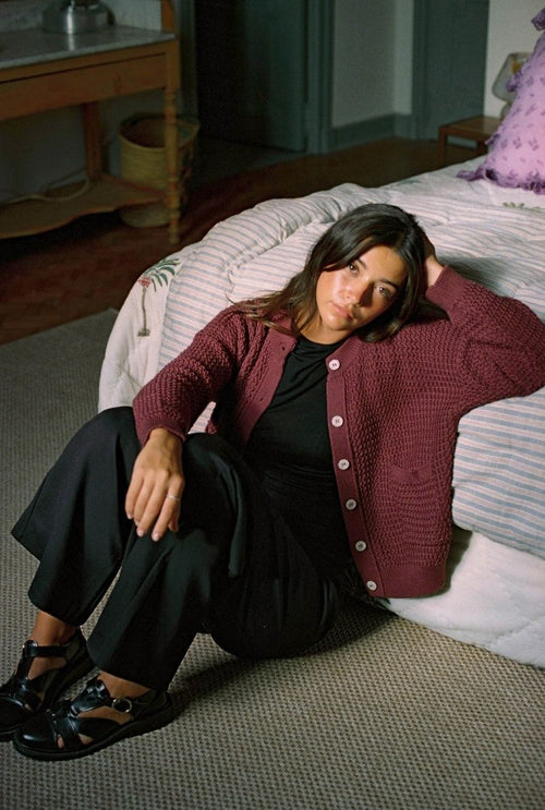Cardigan Amandine - Prune