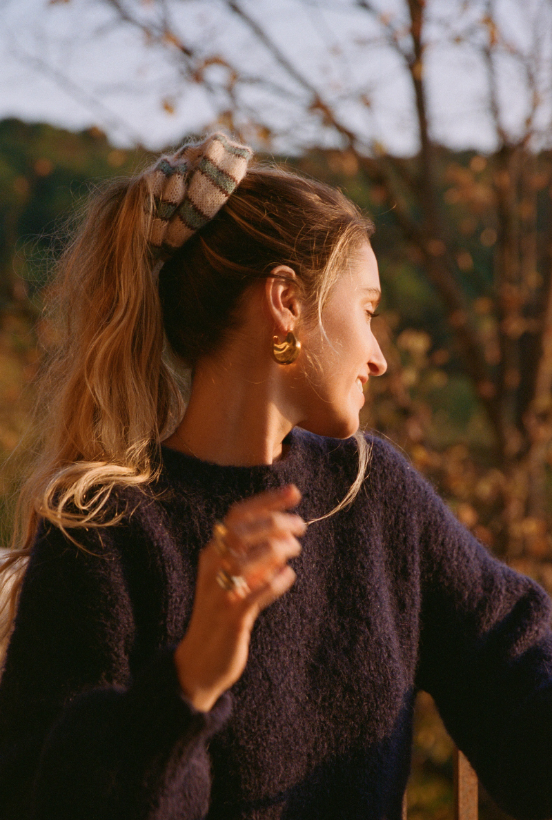 Scrunchie Marlène Rougier x Nénés - Beige Stripes