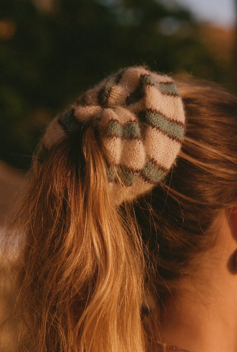 Scrunchie Marlène Rougier x Nénés - Beige Stripes