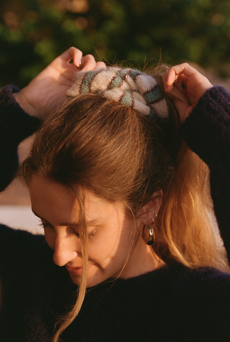 Scrunchie Marlène Rougier x Nénés - Beige Stripes