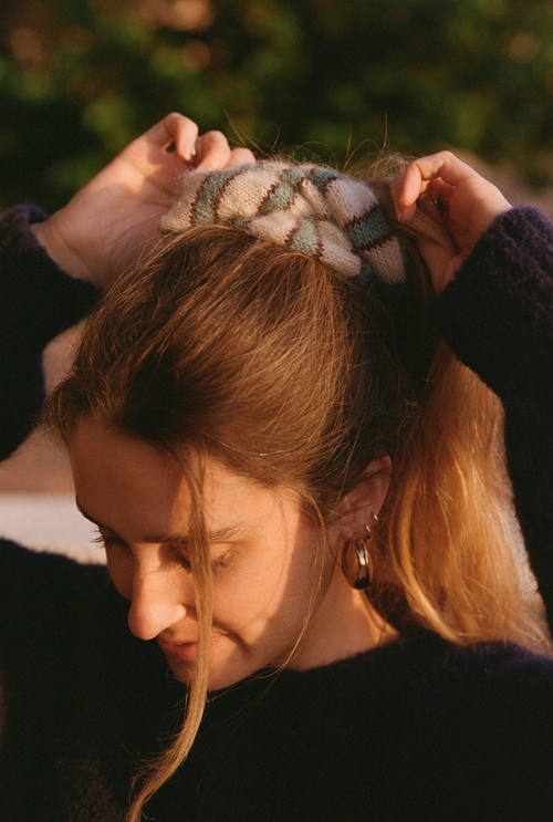 Scrunchie Marlène Rougier x Nénés - Beige Stripes