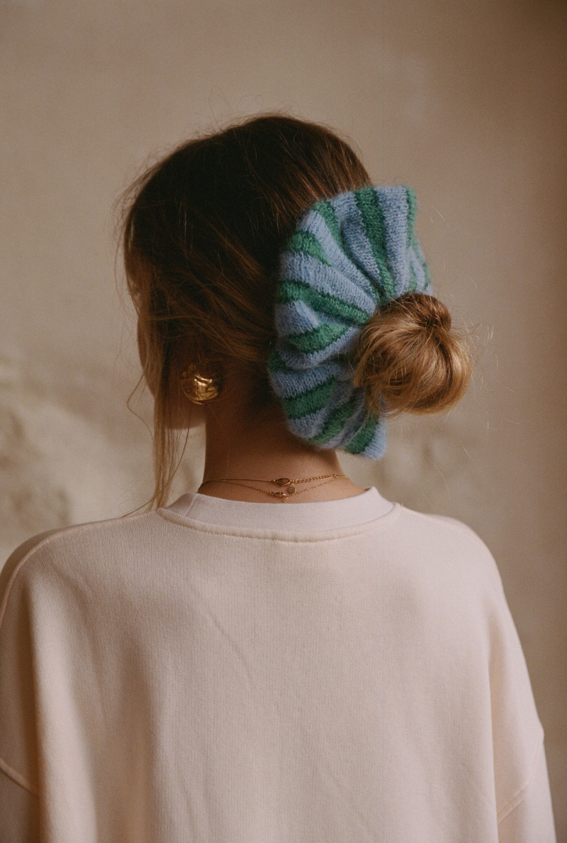 Scrunchie Marlène Rougier x Nénés - Blue Stripes