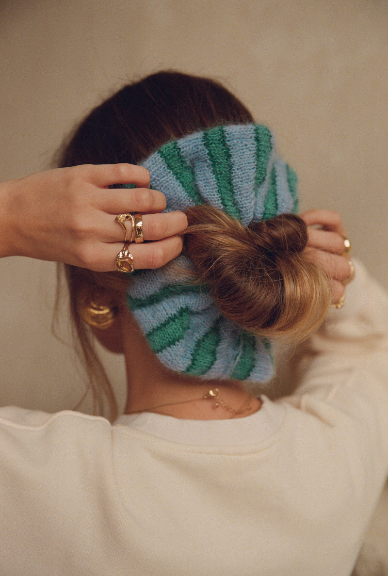 Scrunchie Marlène Rougier x Nénés - Blue Stripes
