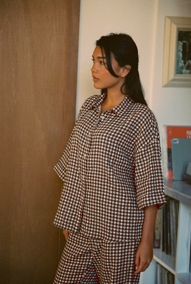Axelle Shirt - Brown Vichy