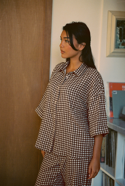 Axelle Shirt - Brown Vichy