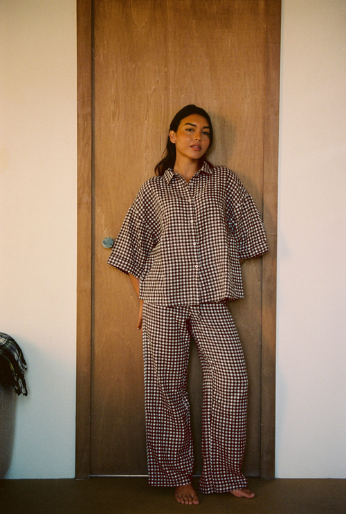 Axelle Pants - Brown Vichy